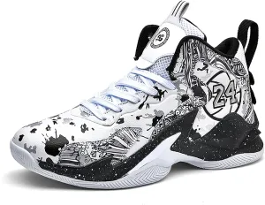 Kids Basketball Shoes High Top Youth Fashion Sneakers Girls Casual Sports Basketball Shoes Breathable Comfortable Boys Sneakers for Big Kids