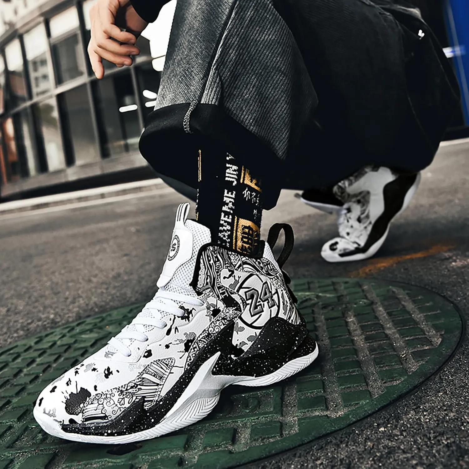 Kids Basketball Shoes High Top Youth Fashion Sneakers Girls Casual Sports Basketball Shoes Breathable Comfortable Boys Sneakers for Big Kids
