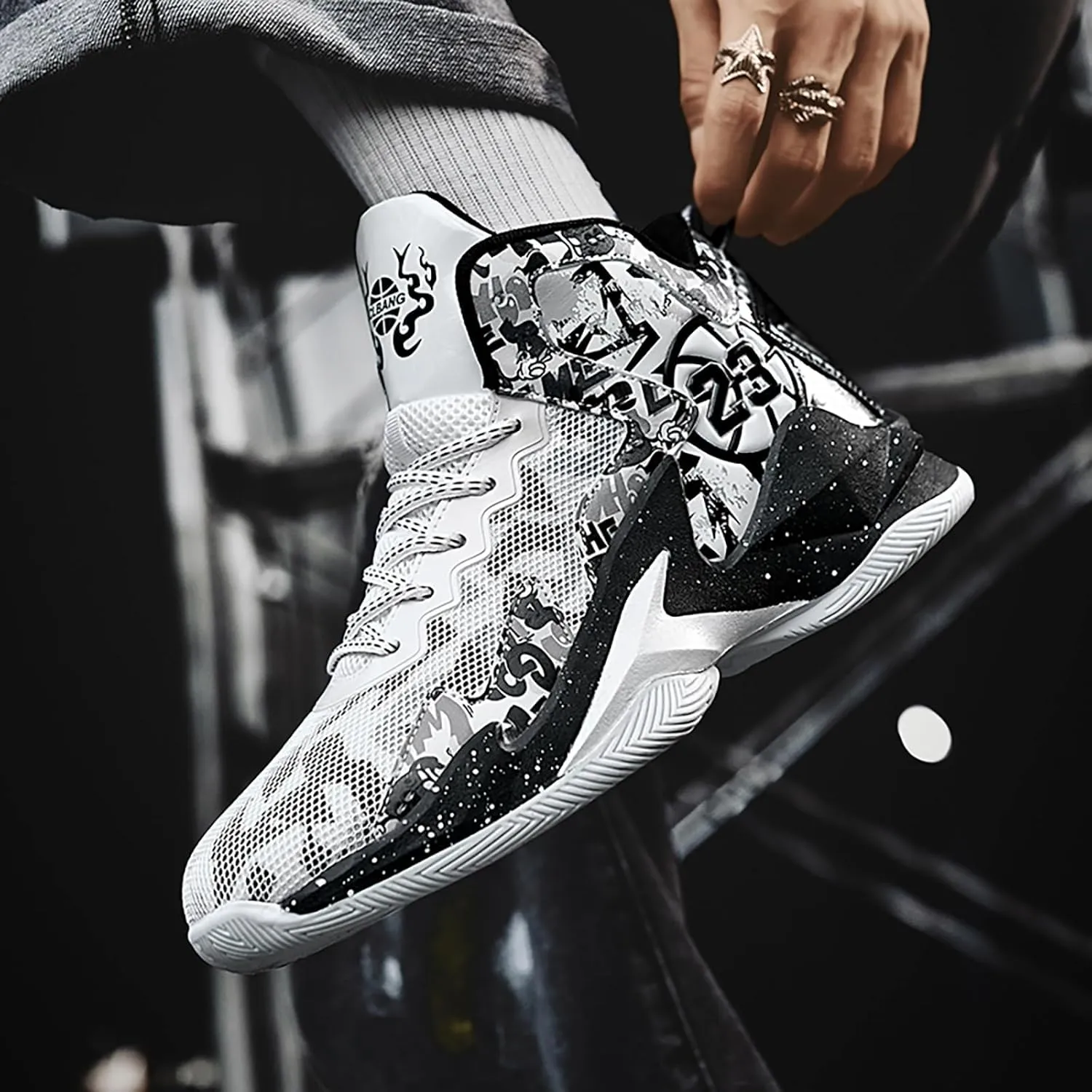 Kids Basketball Shoes High Top Youth Fashion Sneakers Girls Casual Sports Basketball Shoes Breathable Comfortable Boys Sneakers for Big Kids