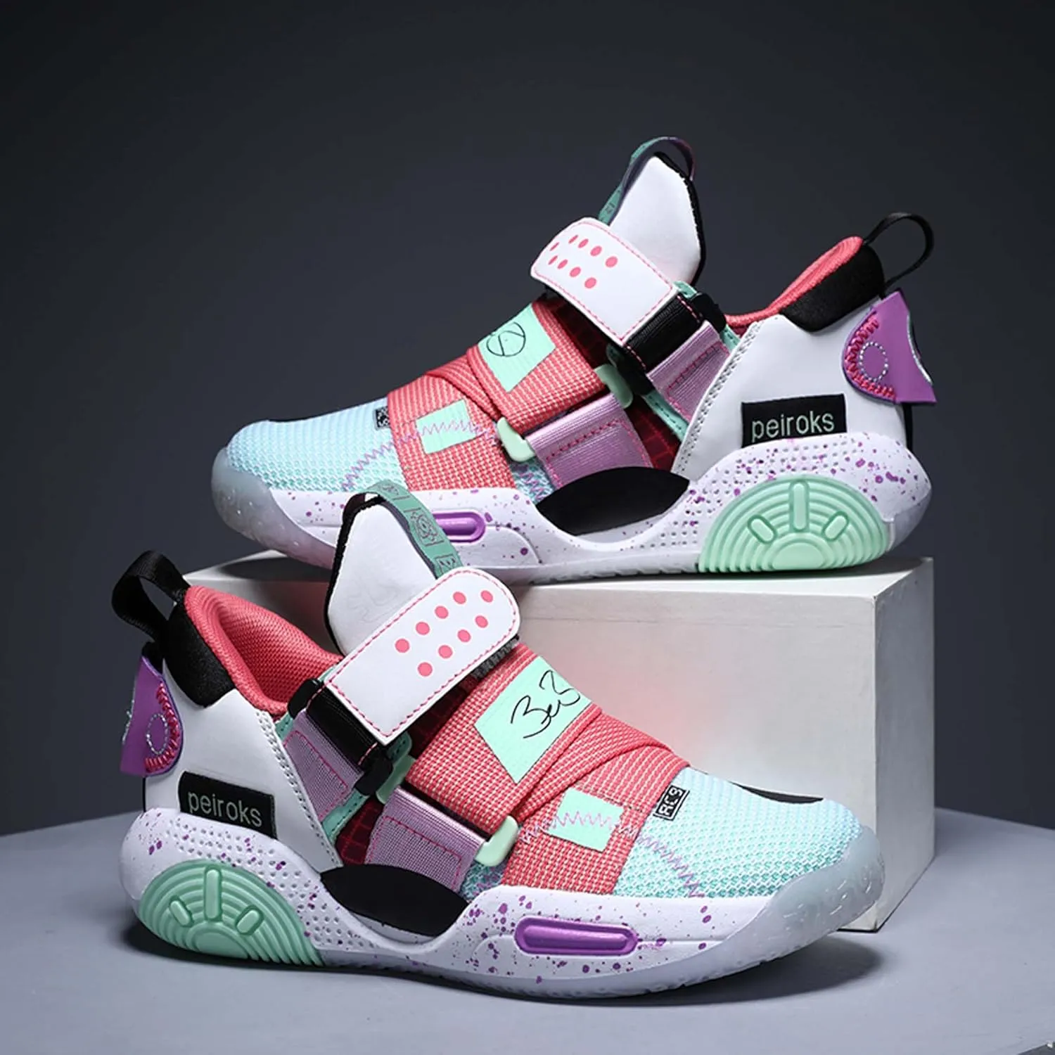 Kid's Basketball Sneakers Comfortable Breathable Non Slip Wear-Resistant They are Suitable for Beginners in Basketball Boys Girls Birthday Gifts
