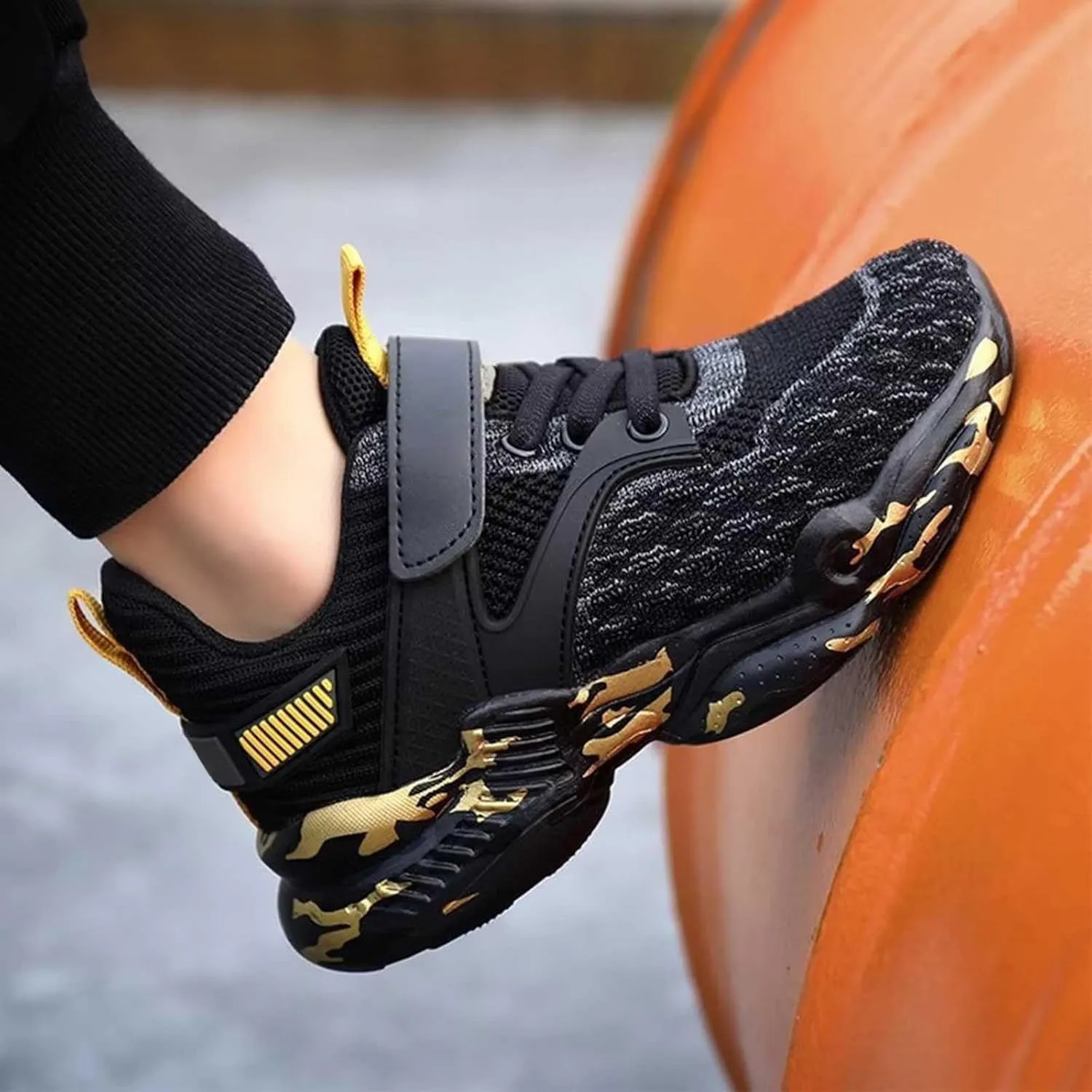 Kids Sneakers for Boys Girls Running Tennis Shoes Lightweight Breathable Athletic Lace-Up Walking Slip On Sneakers