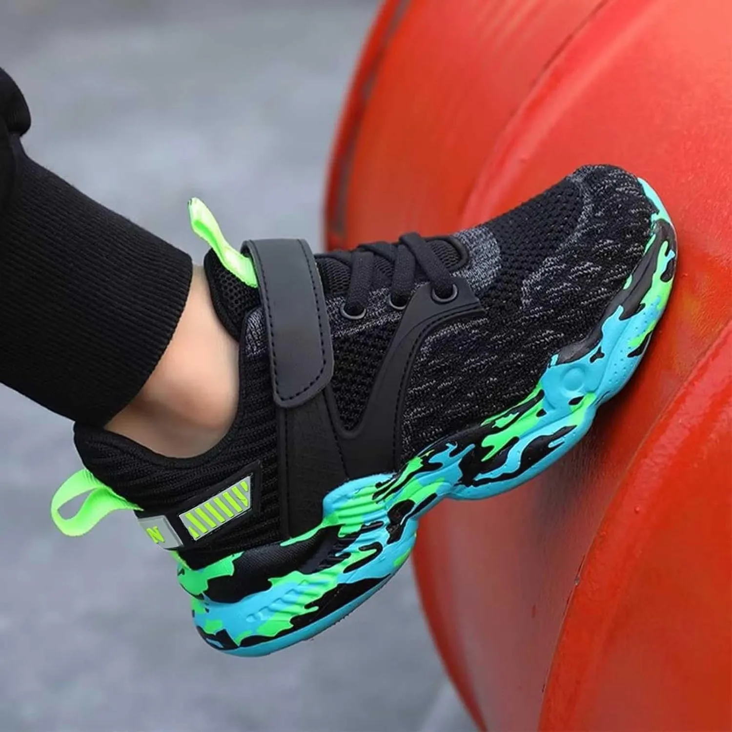 Kids Sneakers for Boys Girls Running Tennis Shoes Lightweight Breathable Athletic Lace-Up Walking Slip On Sneakers