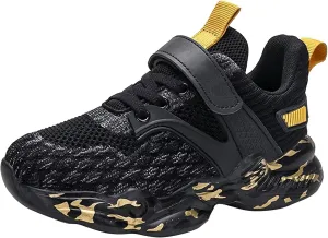 Kids Sneakers for Boys Girls Running Tennis Shoes Lightweight Breathable Athletic Lace-Up Walking Slip On Sneakers