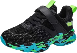 Kids Sneakers for Boys Girls Running Tennis Shoes Lightweight Breathable Athletic Lace-Up Walking Slip On Sneakers