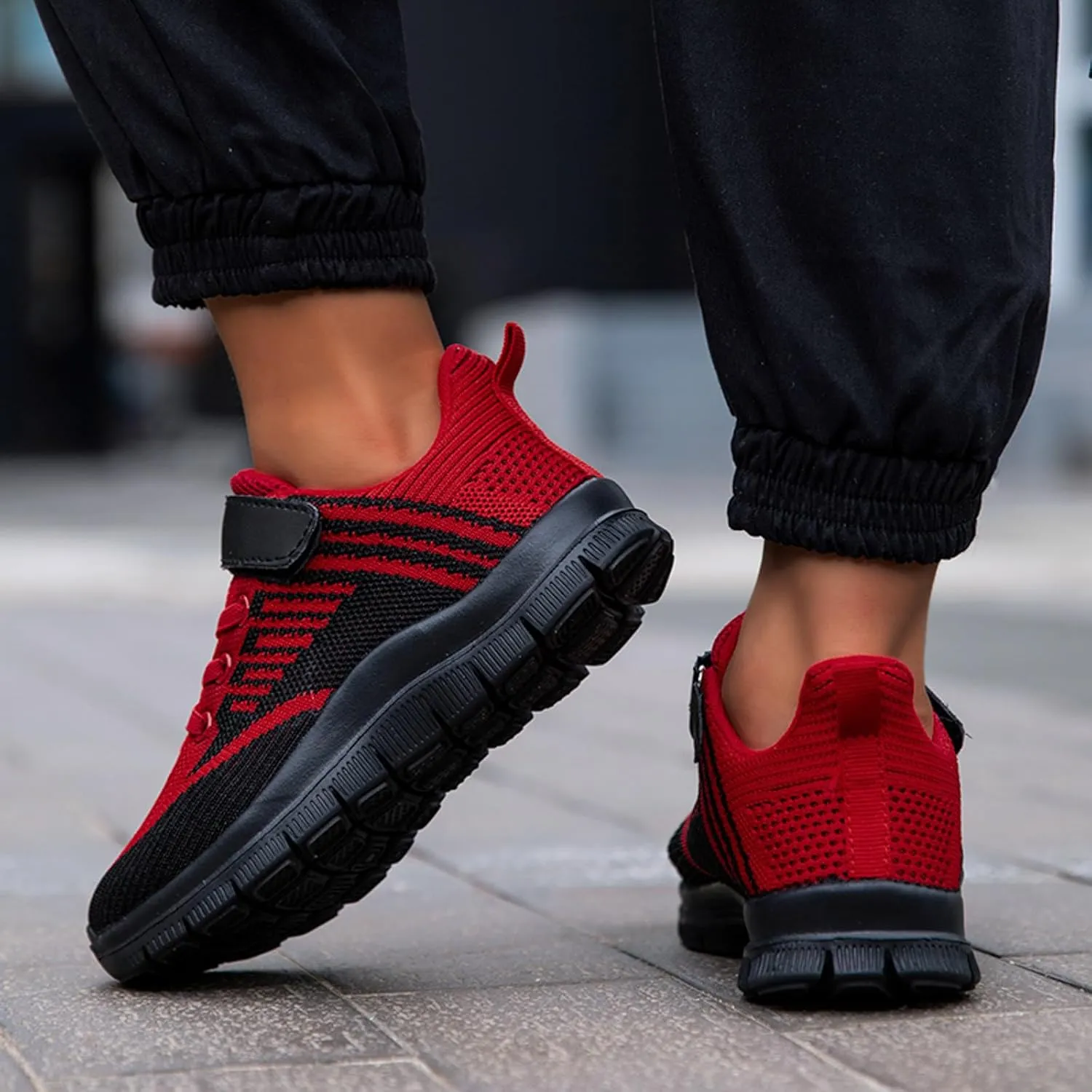 Kids Tennis Shoes for Boys Girls Lightweight Breathable Sneakers Running Athletic Shoes Slip On Fashion Running Sneakers