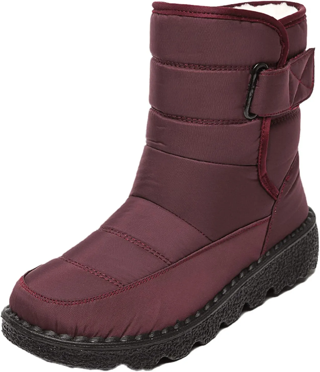 Ladmiple Winter Boots For Women Waterproof Snow Non Slip Fur Lined Warm Ankle Booties Slip On Outdoor Comfortable Shoes