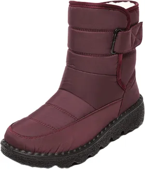 Ladmiple Winter Boots For Women Waterproof Snow Non Slip Fur Lined Warm Ankle Booties Slip On Outdoor Comfortable Shoes