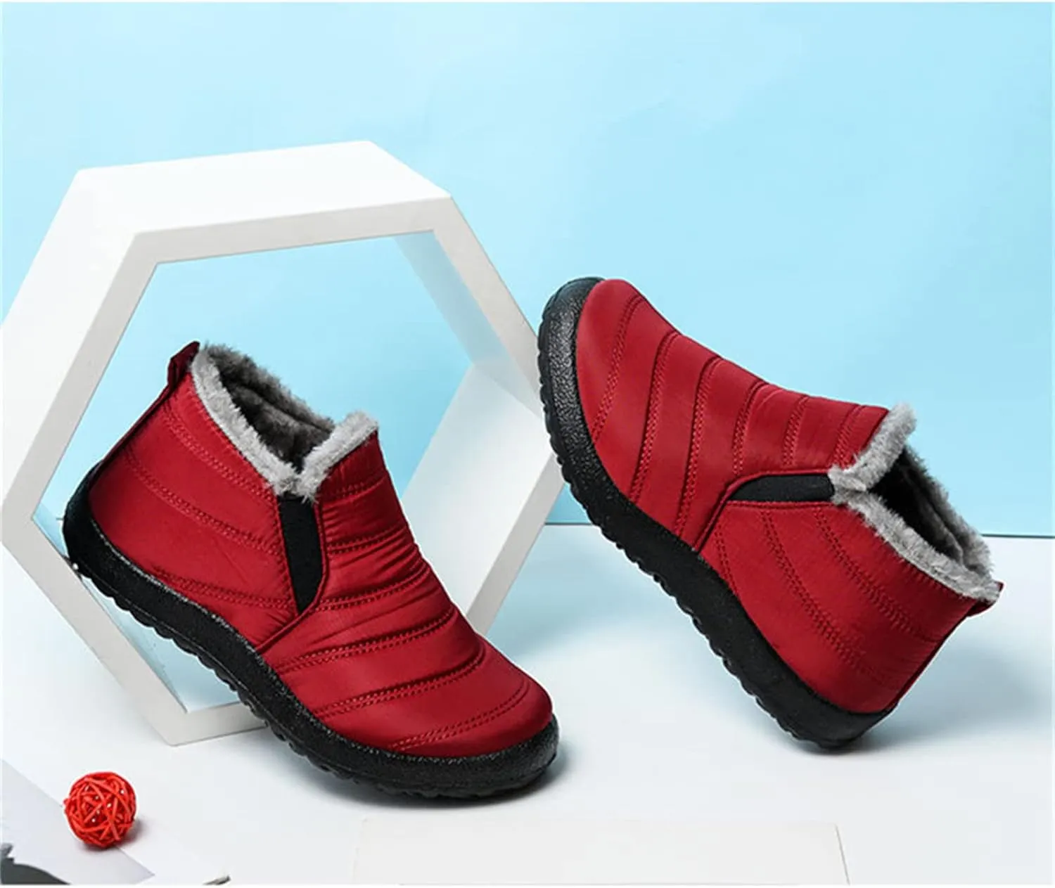 Ladmiple Winter Boots For Women Waterproof Snow Non Slip Warm Fur Lined Anti-Slip Ankle Booties Outdoor Walking Shoes