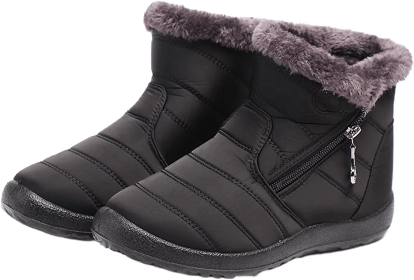 Ladmiple Winter Boots For Women Waterproof Snow Wide Width Ankle Boots Ladies Warm Fur Lined Thickening Outdoor Booties