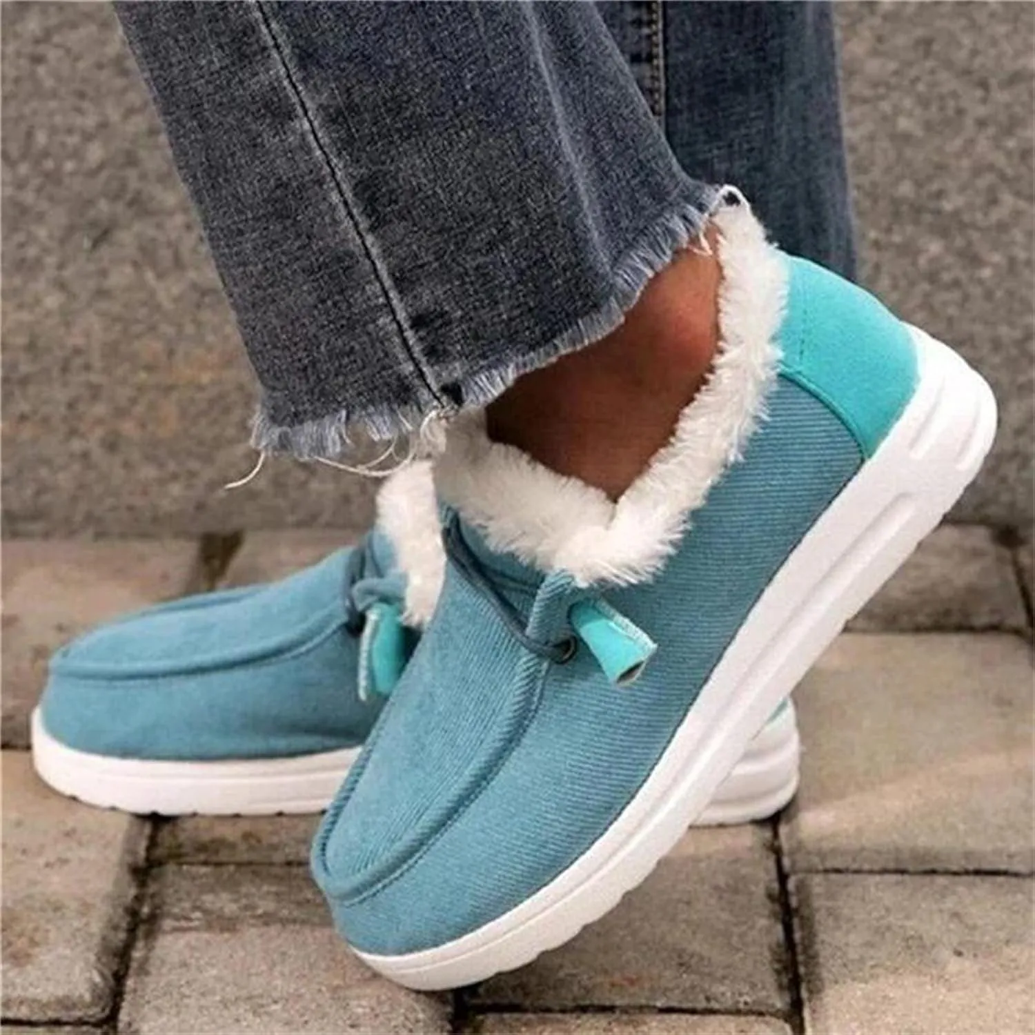 Ladmiple Winter Boots For Women Wide Width Warm Fur Lined Snow Boots Outdoor Short Ankle Booties Slip On Walking Shoes