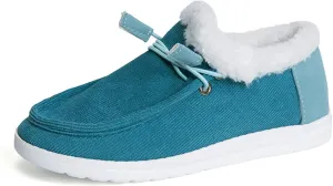 Ladmiple Winter Boots For Women Wide Width Warm Fur Lined Snow Boots Outdoor Short Ankle Booties Slip On Walking Shoes