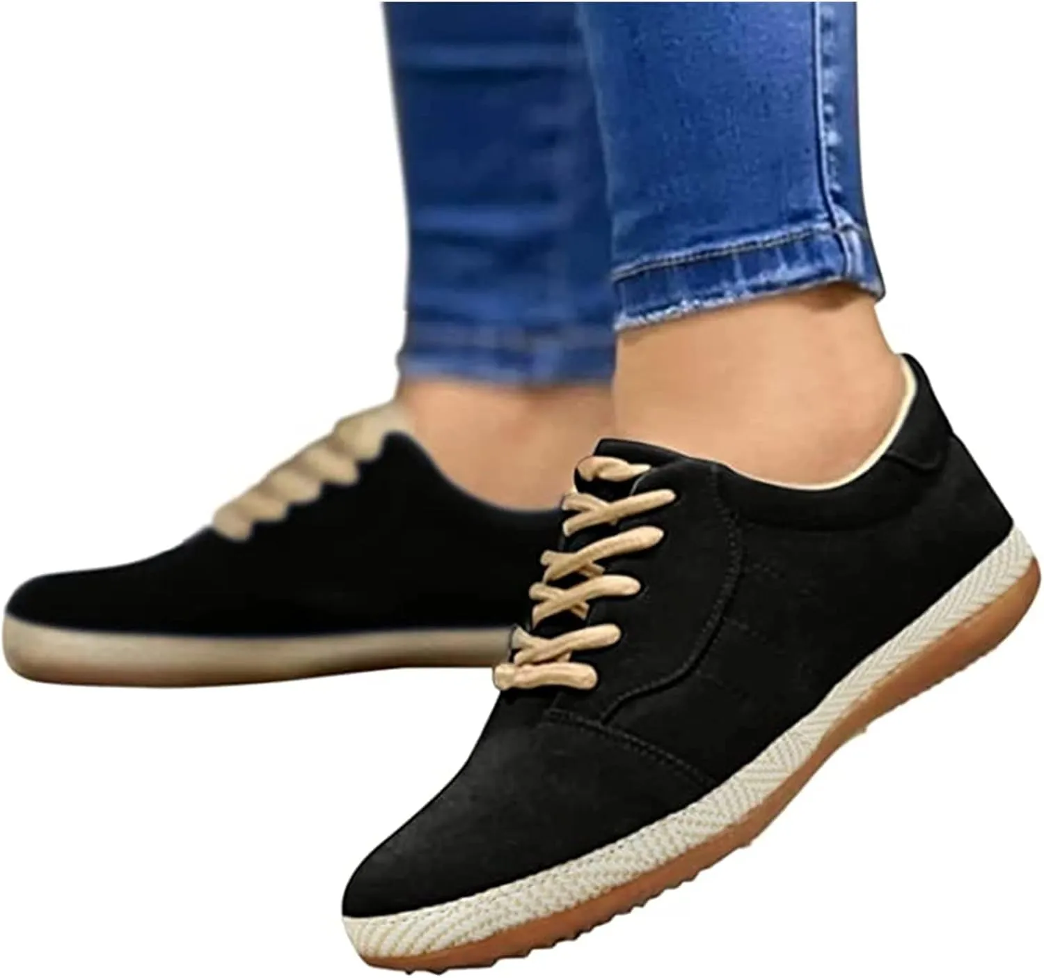 Lausiuoe Sneakers for Women Trendy 2024 Low Top Classic Casual Canvas Shoes Fashion Slip On Comfortable Walking Flat Loafers