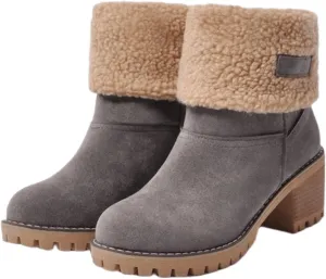 Lausiuoe Winter Boots For Women Fashion 2022 Womens Warm Fur Lined Snow Outdoor Booties Casual Trendy Comfortable Fuzzy Shoes