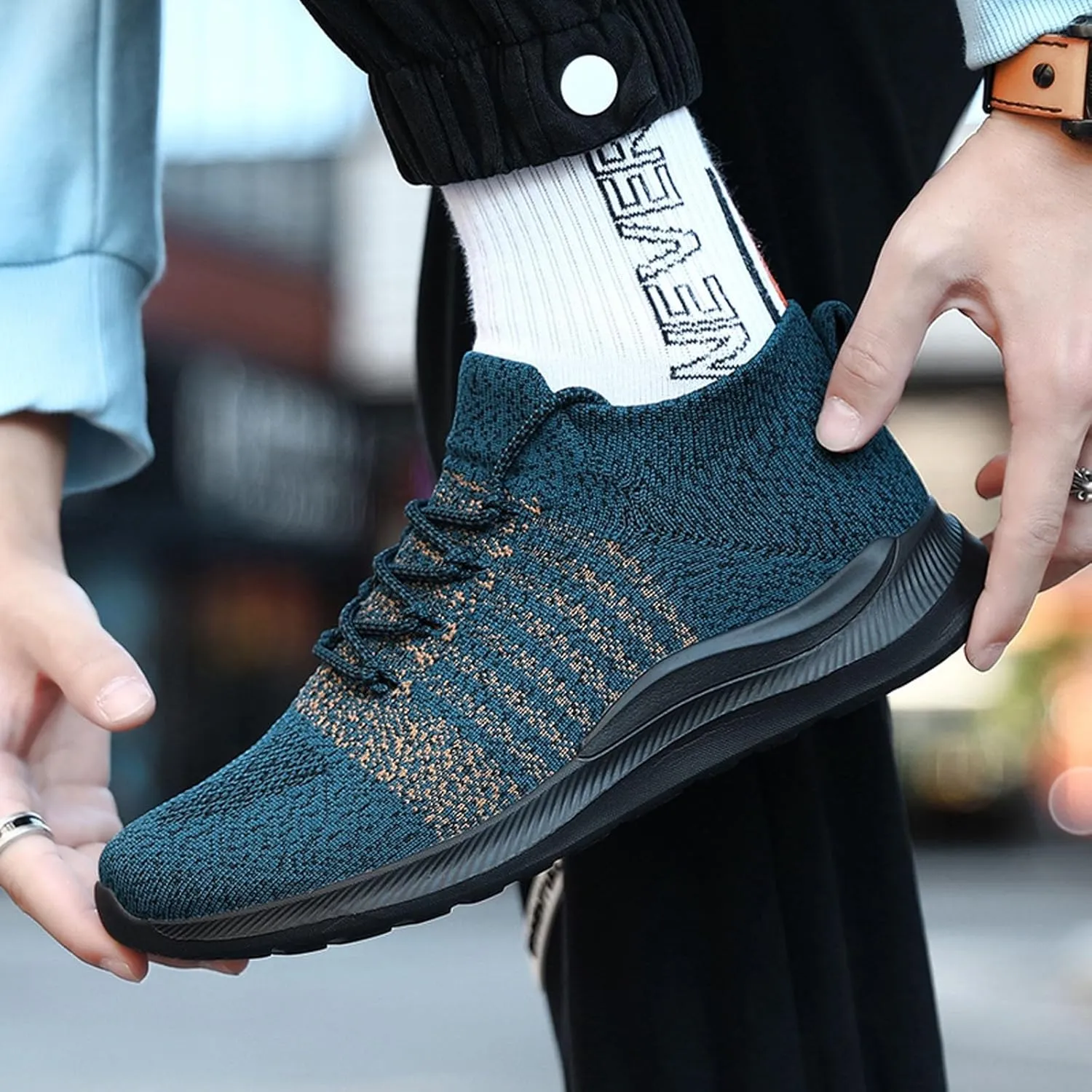 Lightweight Hiking Shoes for Men Breathable Casual Comfortable Walking Sneaker Arch Support Plantar Fasciitis