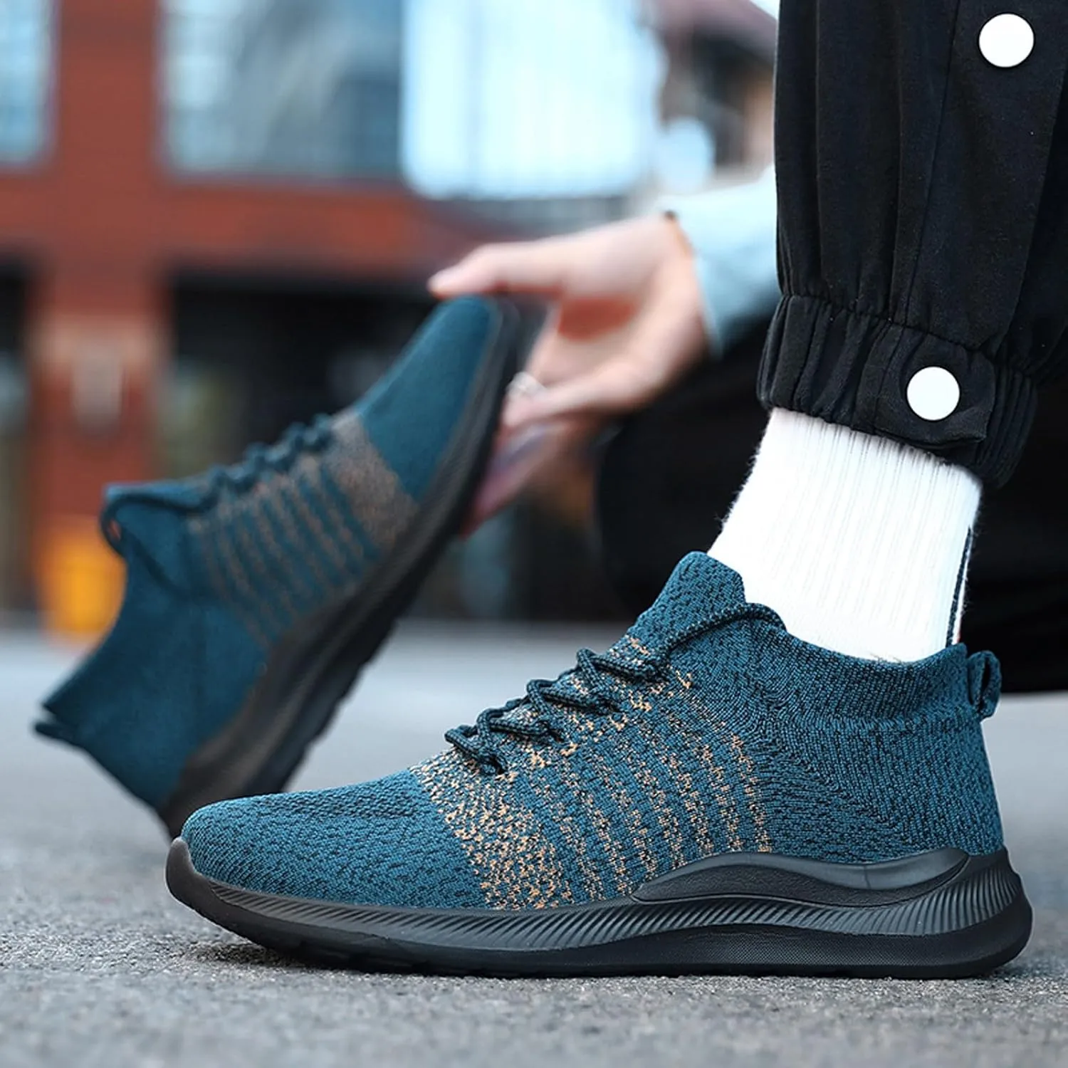 Lightweight Hiking Shoes for Men Breathable Casual Comfortable Walking Sneaker Arch Support Plantar Fasciitis