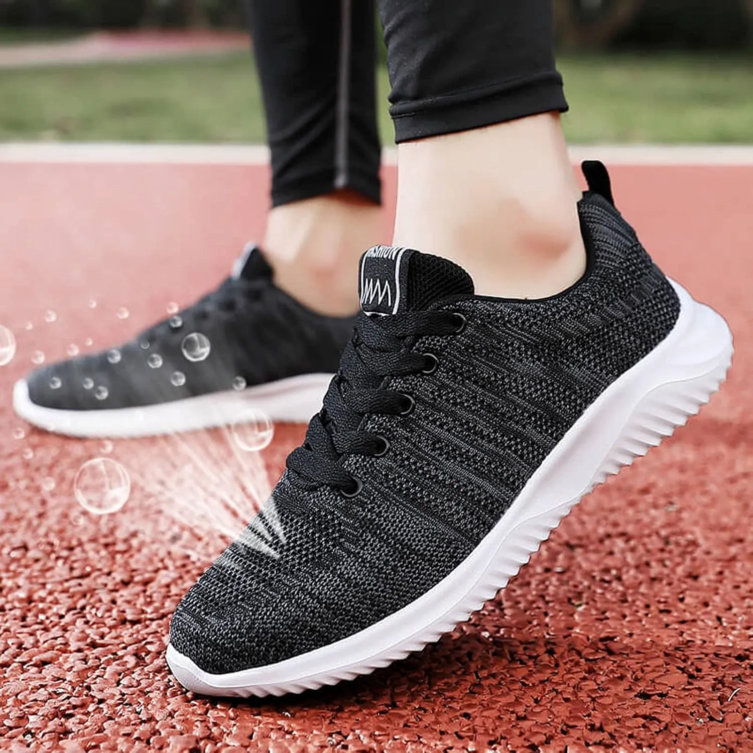 Men Soft Mesh Bottom Sport Fashion Shoes Breathable Lace-Up Casual Men's Sneaker Socks Low Cut Shoes