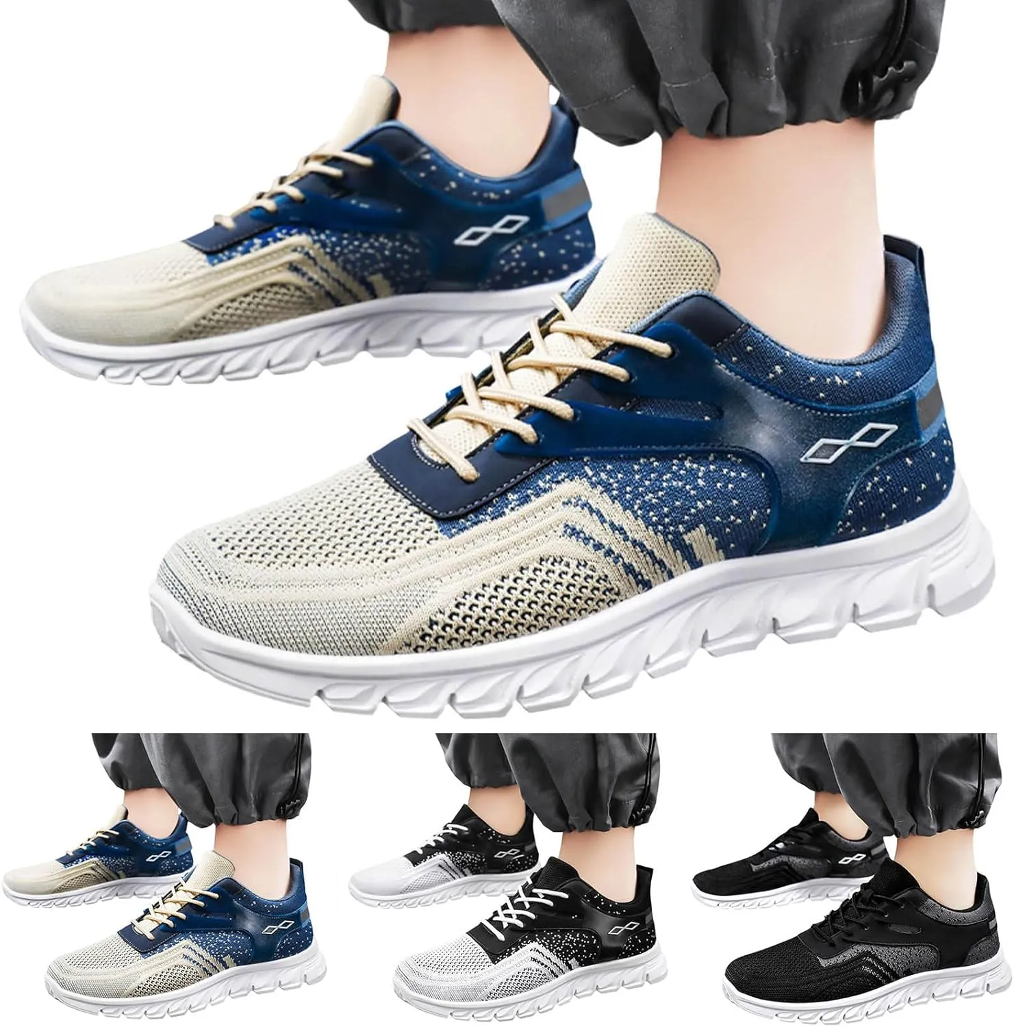 Men Sports Shoes Fashionable New Pattern Simple Color Matching Flat Bottom Comfortable Sneaker Shoes for Men
