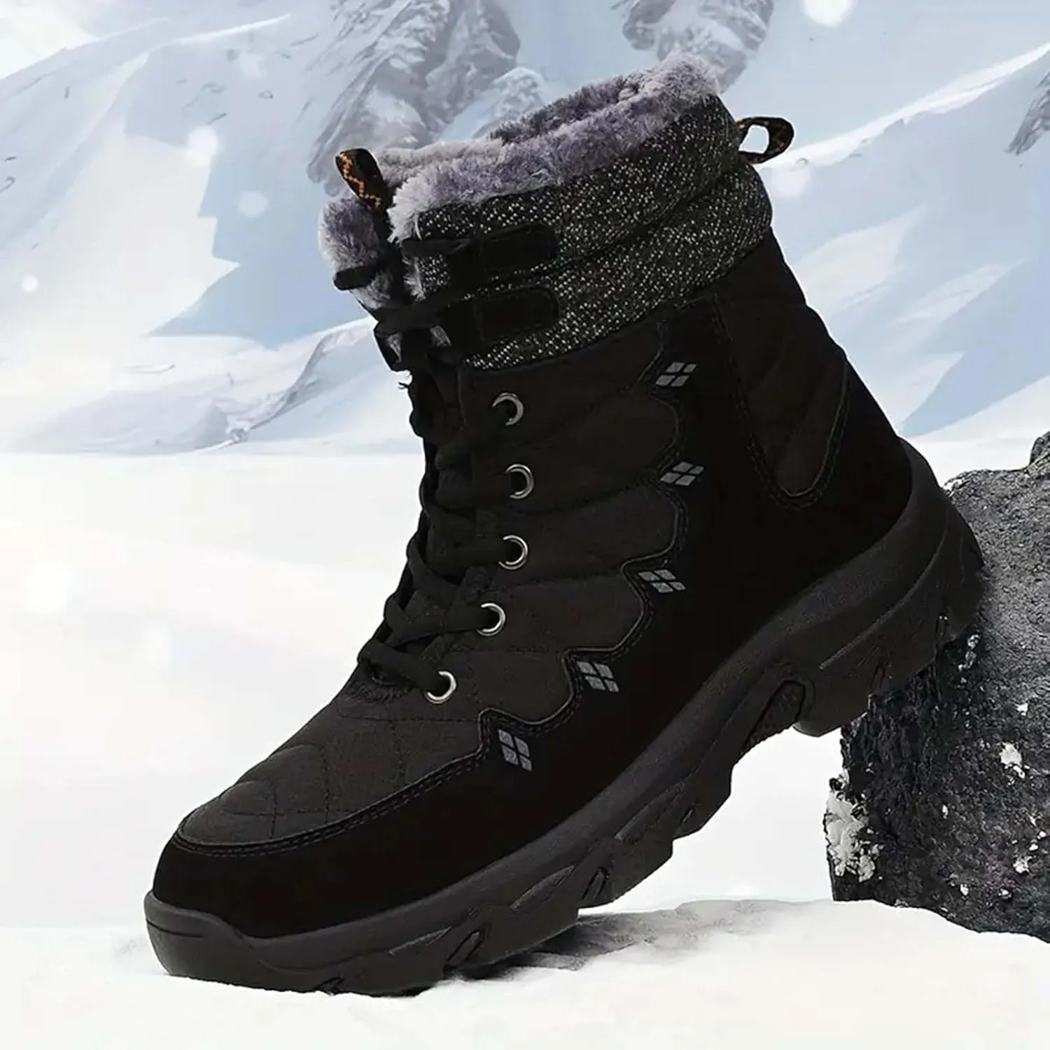 Men Work Boots Wide Width Hiking Sneakers Fur Lined Ankle Boot Safety Toe Shoes for Women Comfortable Outdoor Bota Waterproof Breathable Lightweight Hike Grounded Footwear