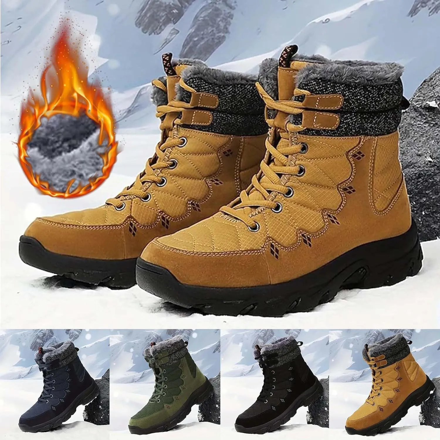 Men Work Boots Wide Width Hiking Sneakers Fur Lined Ankle Boot Safety Toe Shoes for Women Comfortable Outdoor Bota Waterproof Breathable Lightweight Hike Grounded Footwear
