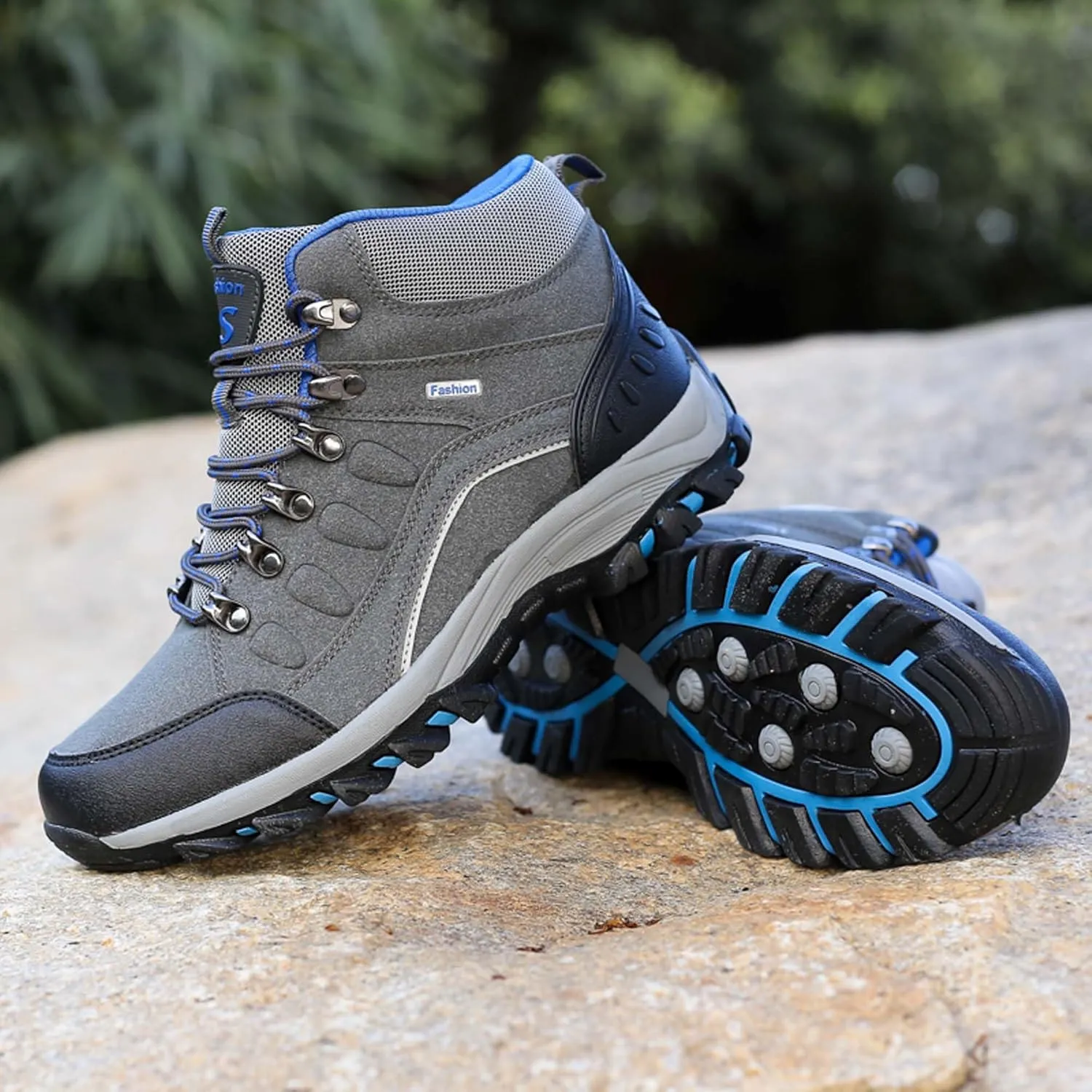 Mens And Womens Anti Slip And Wear Resistant Lace Up Hiking Boots Comfortable And Breathable Walking Boots Rubber Soles Scenic Spots Tourist Boots Couple Park Walking Boots Rock Climbing Boots