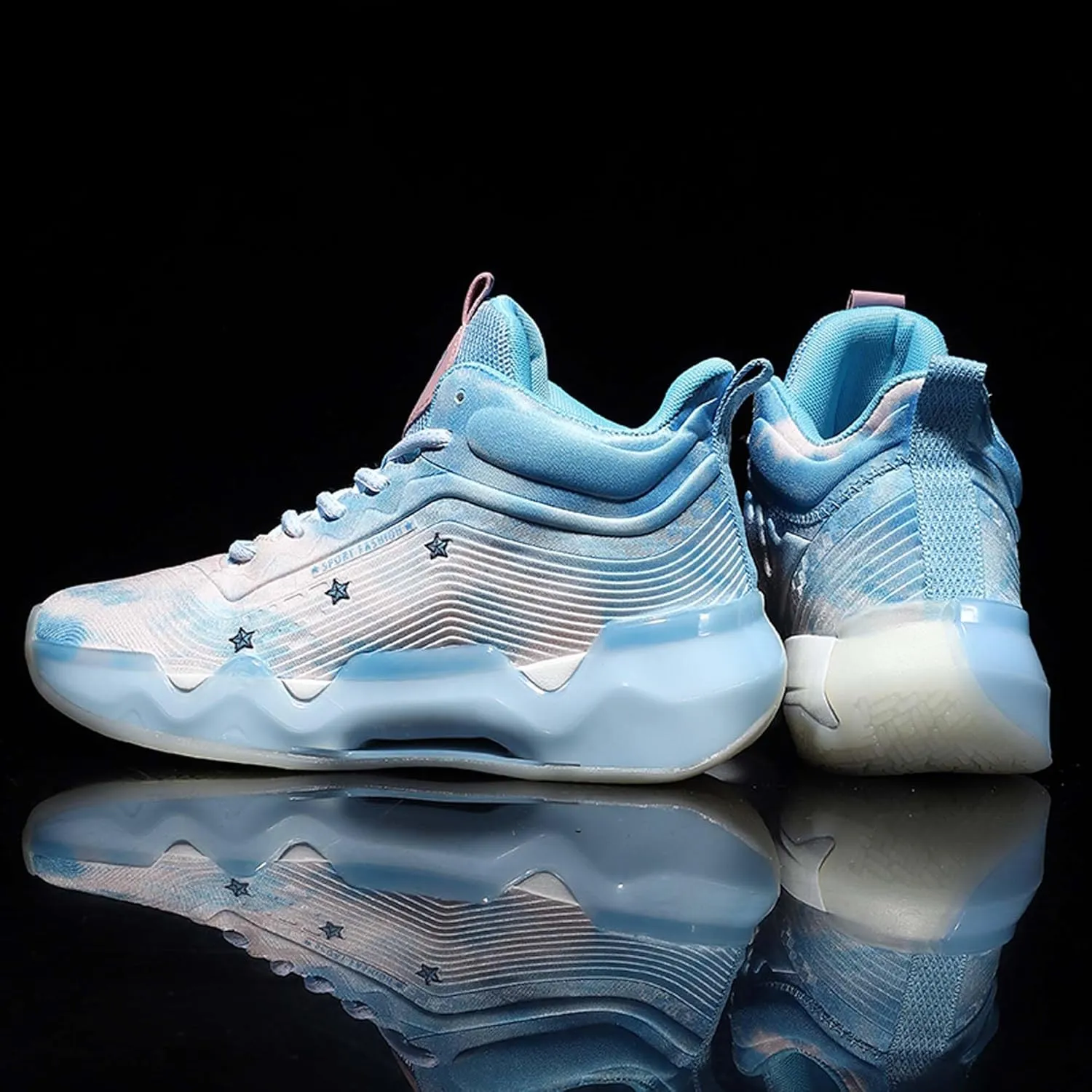 Men's and Women's Lace Up Basketball Shoes Anti Slip and Wear-Resistant Outdoor Shoes Comfortable and Breathable Sports Shoes Short Distance Running Shoes Unique Style Basketball Shoes