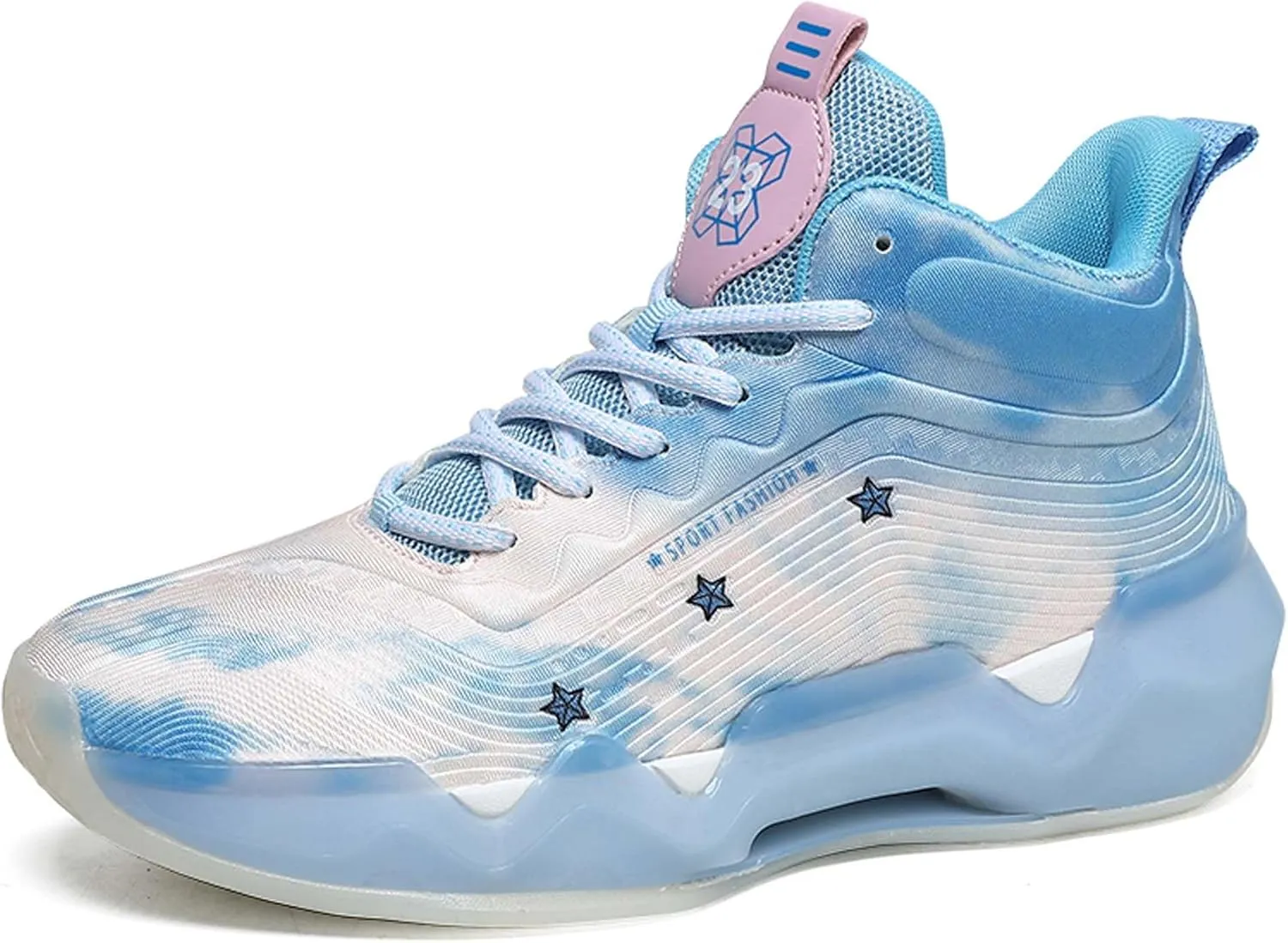 Men's and Women's Lace Up Basketball Shoes Anti Slip and Wear-Resistant Outdoor Shoes Comfortable and Breathable Sports Shoes Short Distance Running Shoes Unique Style Basketball Shoes