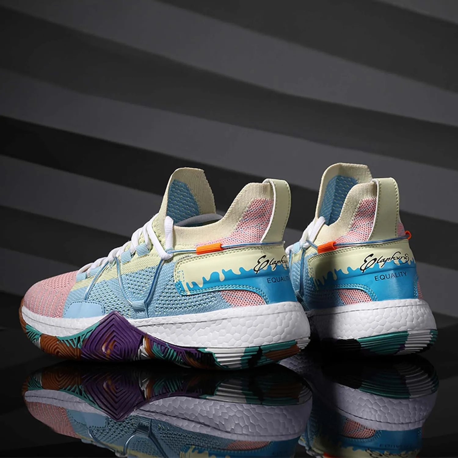 Men's and Women's Lace Up Basketball Shoes Comfortable and Breathable Sports Shoes Anti Slip and Wear-Resistant Outdoor Shoes Men's Anti Slip Work Shoes Black Casual Sports Shoes