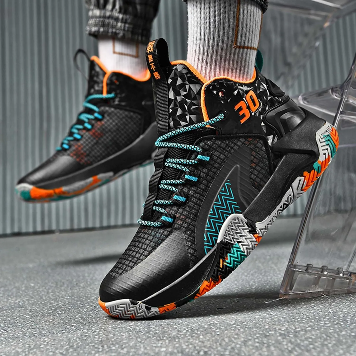 Mens and Womens White Lace Up Basketball Shoes Rubber Soles Tennis Sports Shoes High Elasticity Running Shoes Anti Slip and Wear Resistant Scenic Spots Tourist Shoes Shot Put Table Tennis