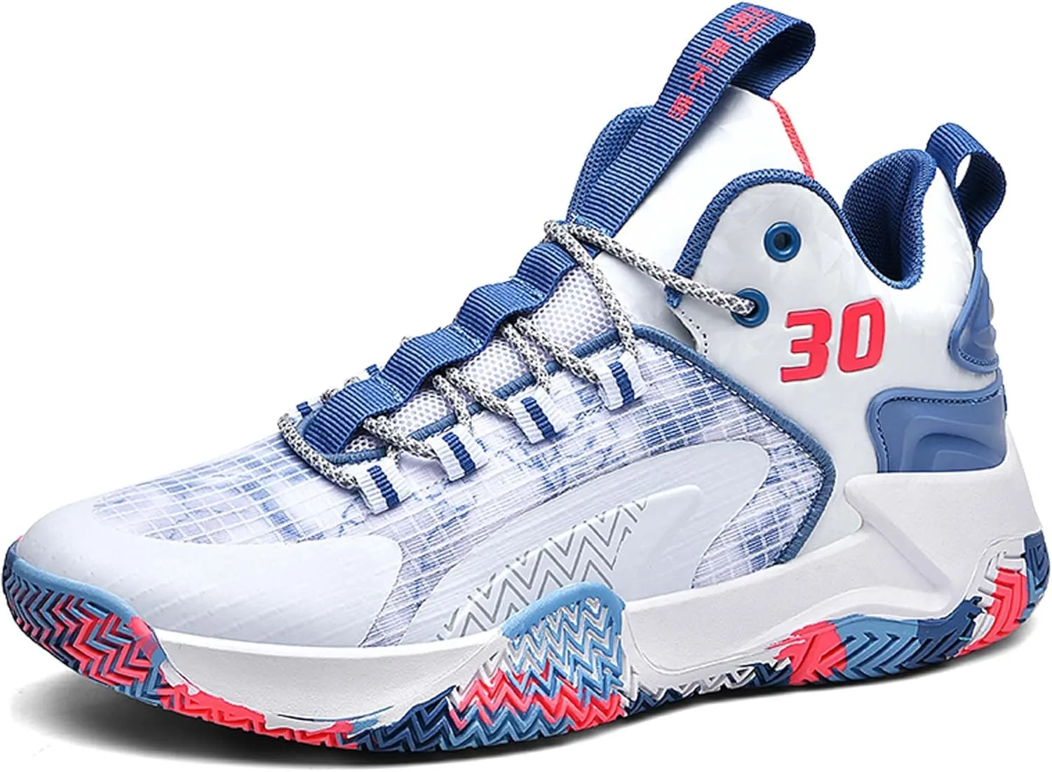 Mens and Womens White Lace Up Basketball Shoes Rubber Soles Tennis Sports Shoes High Elasticity Running Shoes Anti Slip and Wear Resistant Scenic Spots Tourist Shoes Shot Put Table Tennis