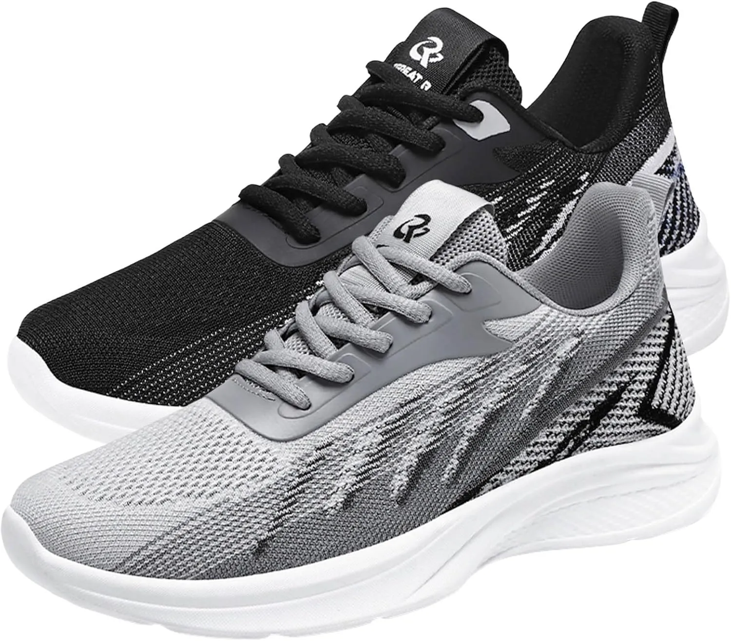 Men's Arch Support Shoes Mesh Breathable Sports Shoes Comfortable Lace Up Walking Shoes Cushion Sneaker