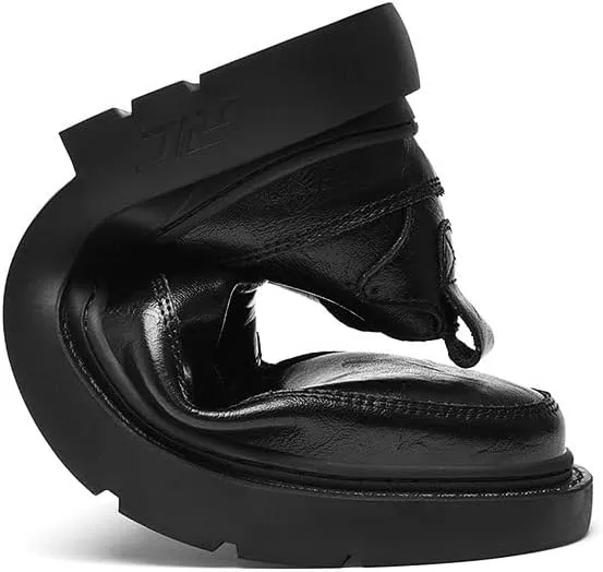 Men's Block Leather Oxford Shoes Mens Comfort Pointed Toe Lace Up Derby Shoes Breathable Non-Slip Dress Shoes for Business Work Dating
