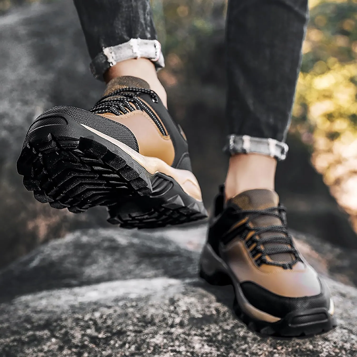 Men's Breathable Mesh Running Shoes Portable Non Slip Fitness Workout Shoe Memory Foam Versatile Shoes for Men