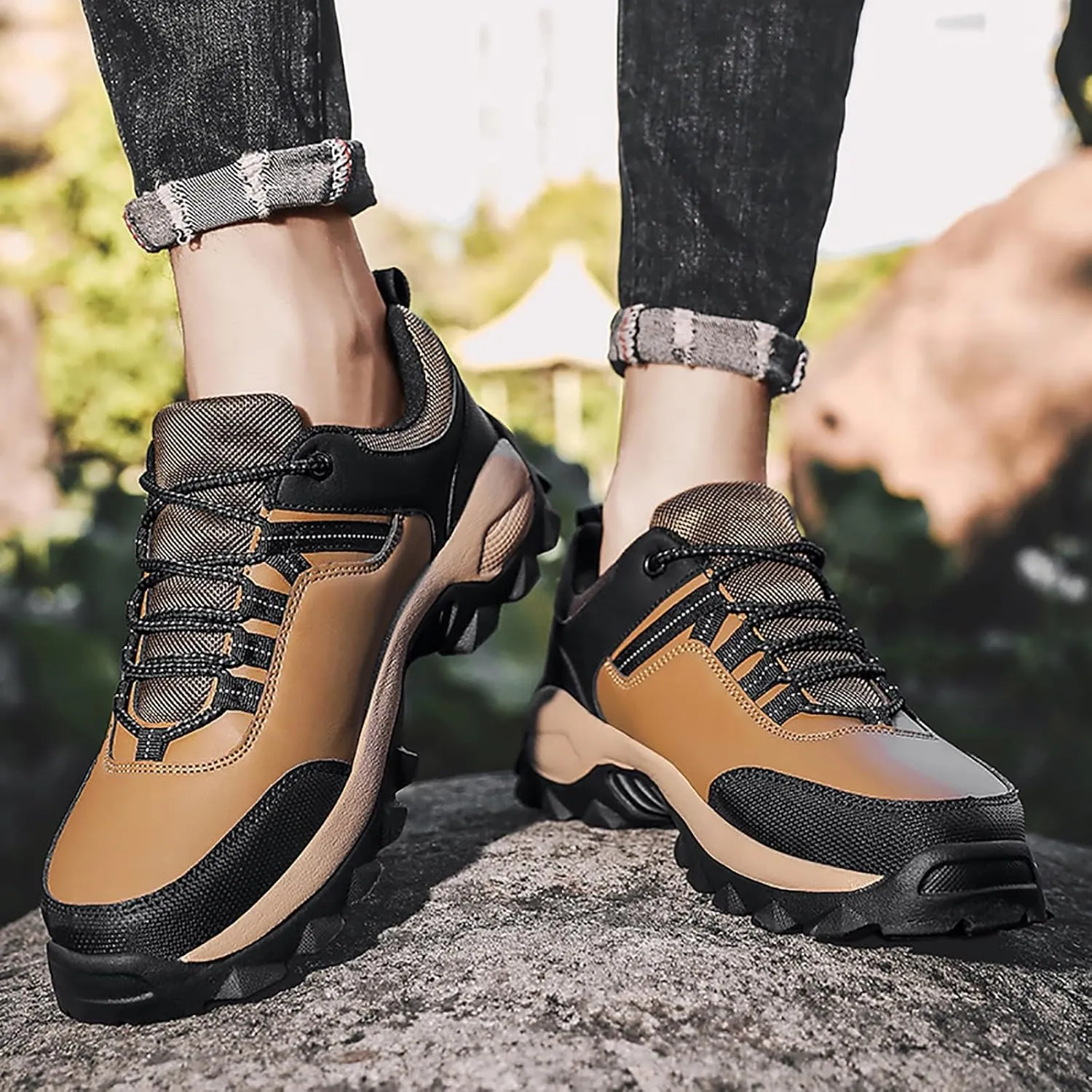 Men's Breathable Mesh Running Shoes Portable Non Slip Fitness Workout Shoe Memory Foam Versatile Shoes for Men