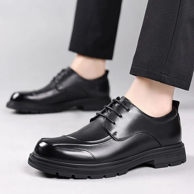 Men's Brogue Oxfords Shoes Formal Business Casual Lace Up Punched Leather Oxford Fashion Casual Derby Prom Wedding Suit Shoes