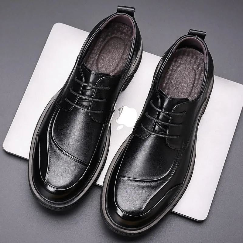 Men's Brogue Oxfords Shoes Formal Business Casual Lace Up Punched Leather Oxford Fashion Casual Derby Prom Wedding Suit Shoes