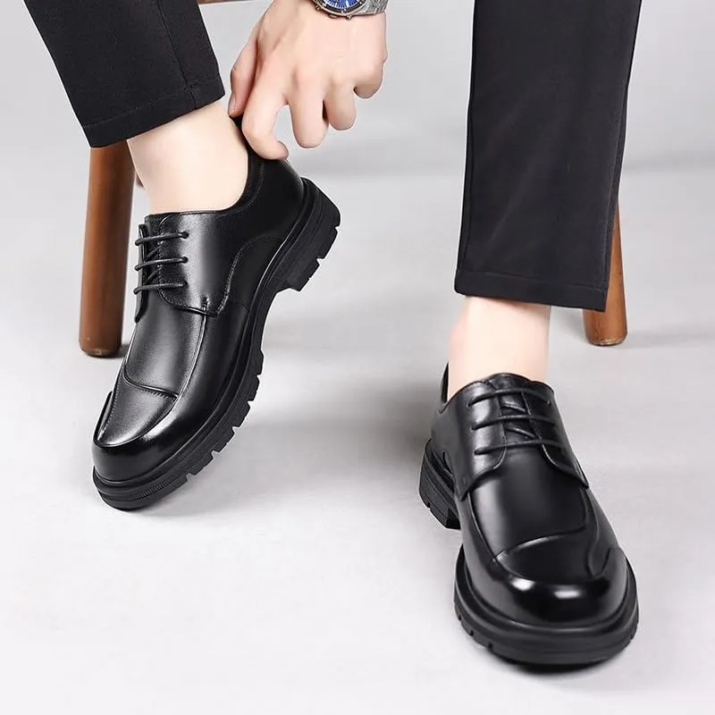 Men's Brogue Oxfords Shoes Formal Business Casual Lace Up Punched Leather Oxford Fashion Casual Derby Prom Wedding Suit Shoes