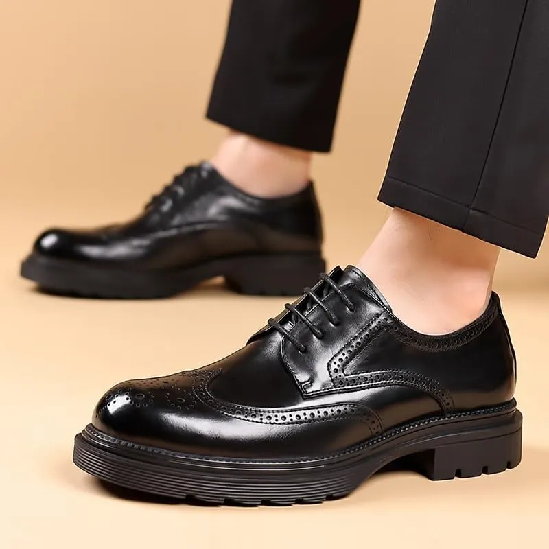 Mens Classic Formal Oxford Lace Up Wedding Pointed Toe Dress Shoes Men's Casual Retro Work Comfort Shoes