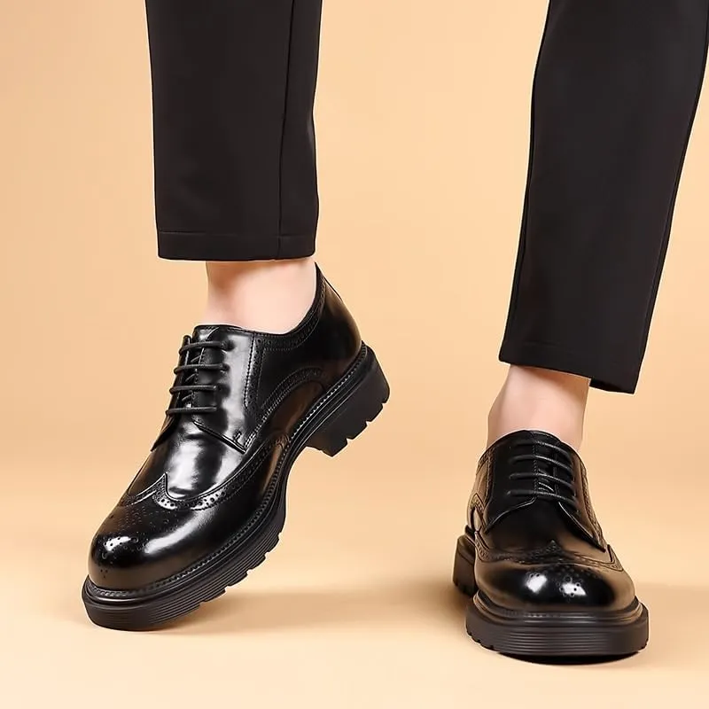 Mens Classic Formal Oxford Lace Up Wedding Pointed Toe Dress Shoes Men's Casual Retro Work Comfort Shoes