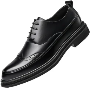 Men's Classic Lace-up Formal Oxfords Comfortable Business Height Increasing Non-Slip Softsole Walking Oxford Shoes