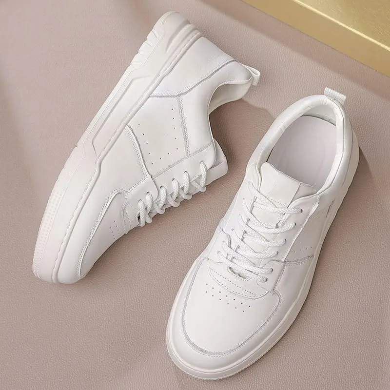 Men's Dress Sneakers Breathable Non-Slip Casual Shoes Business Formal Office Dinner Party Dating Small Leather Shoes