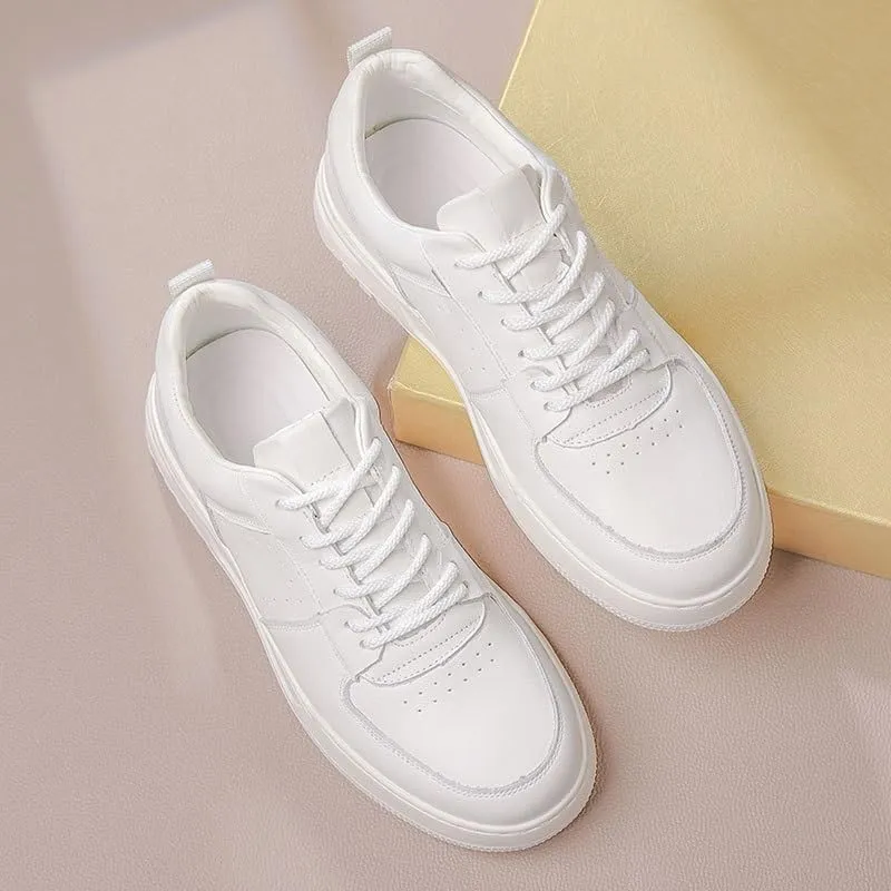 Men's Dress Sneakers Breathable Non-Slip Casual Shoes Business Formal Office Dinner Party Dating Small Leather Shoes