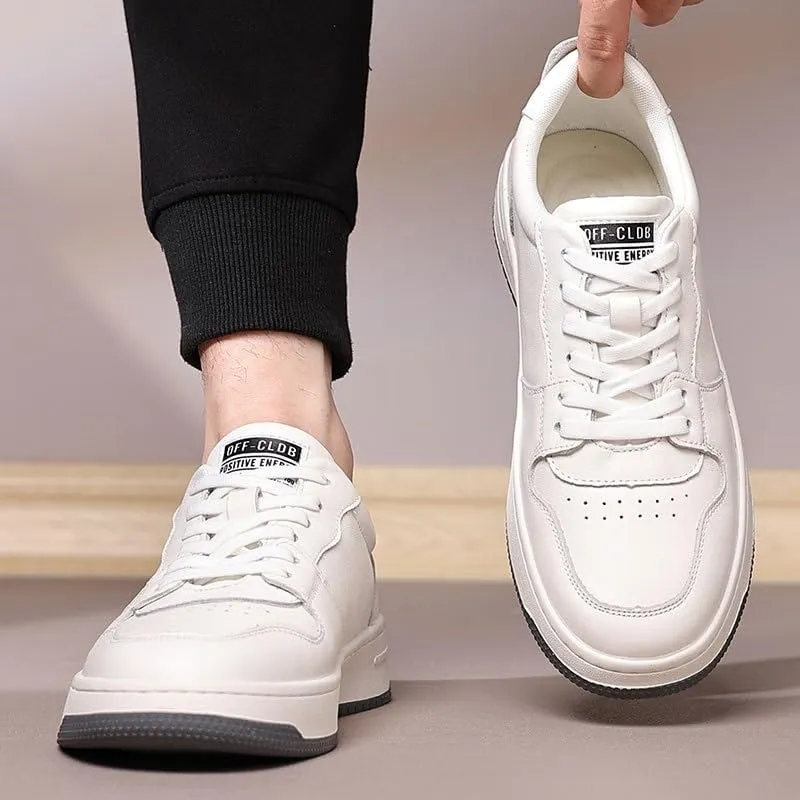 Men's Leather Wedding Sneakers Shoes Comfortable Low Top Business Work Mesh Shoes