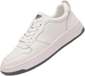 Men's Leather Wedding Sneakers Shoes Comfortable Low Top Business Work Mesh Shoes