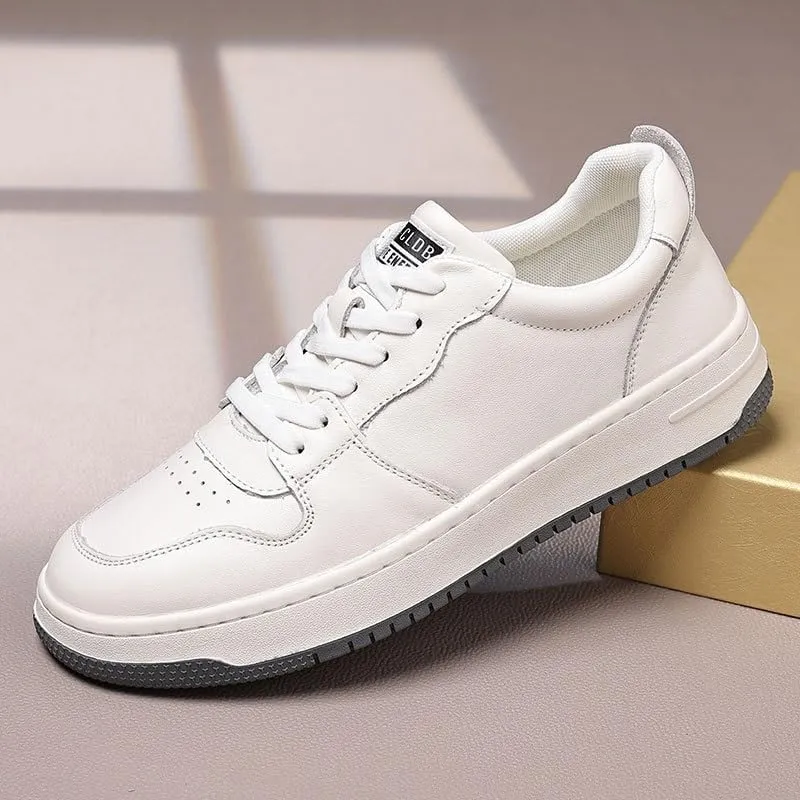 Men's Leather Wedding Sneakers Shoes Comfortable Low Top Business Work Mesh Shoes