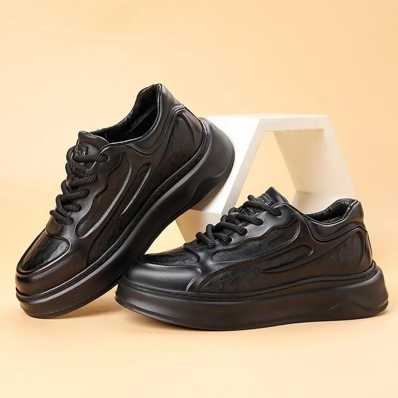 Men's Leather Wingtip Brogue Lace Up Dress Oxfords Breathable Business Oxfords Sneakers for Daily Driving Travelling