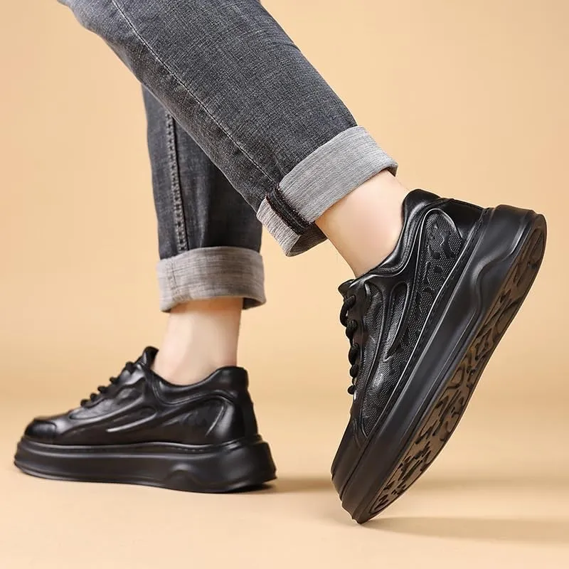 Men's Leather Wingtip Brogue Lace Up Dress Oxfords Breathable Business Oxfords Sneakers for Daily Driving Travelling