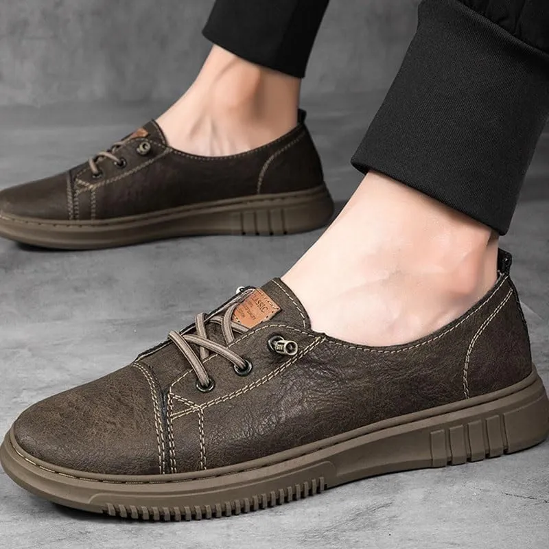 Men's Leather Wingtip Brogue Lace Up Dress Oxfords Breathable Non-Slip Casual Shoes Perfect