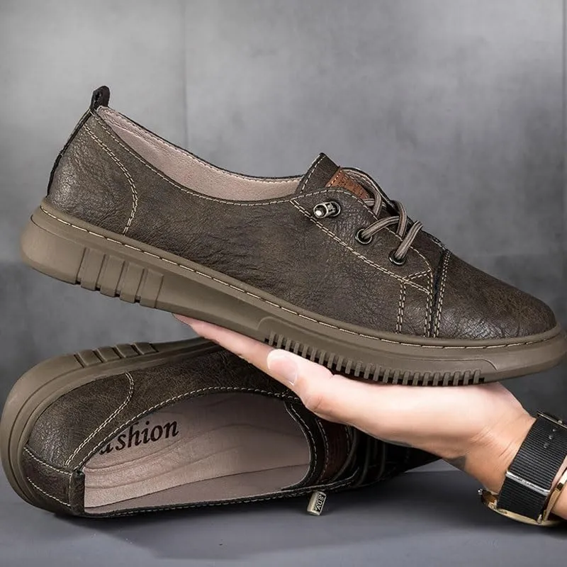 Men's Leather Wingtip Brogue Lace Up Dress Oxfords Breathable Non-Slip Casual Shoes Perfect