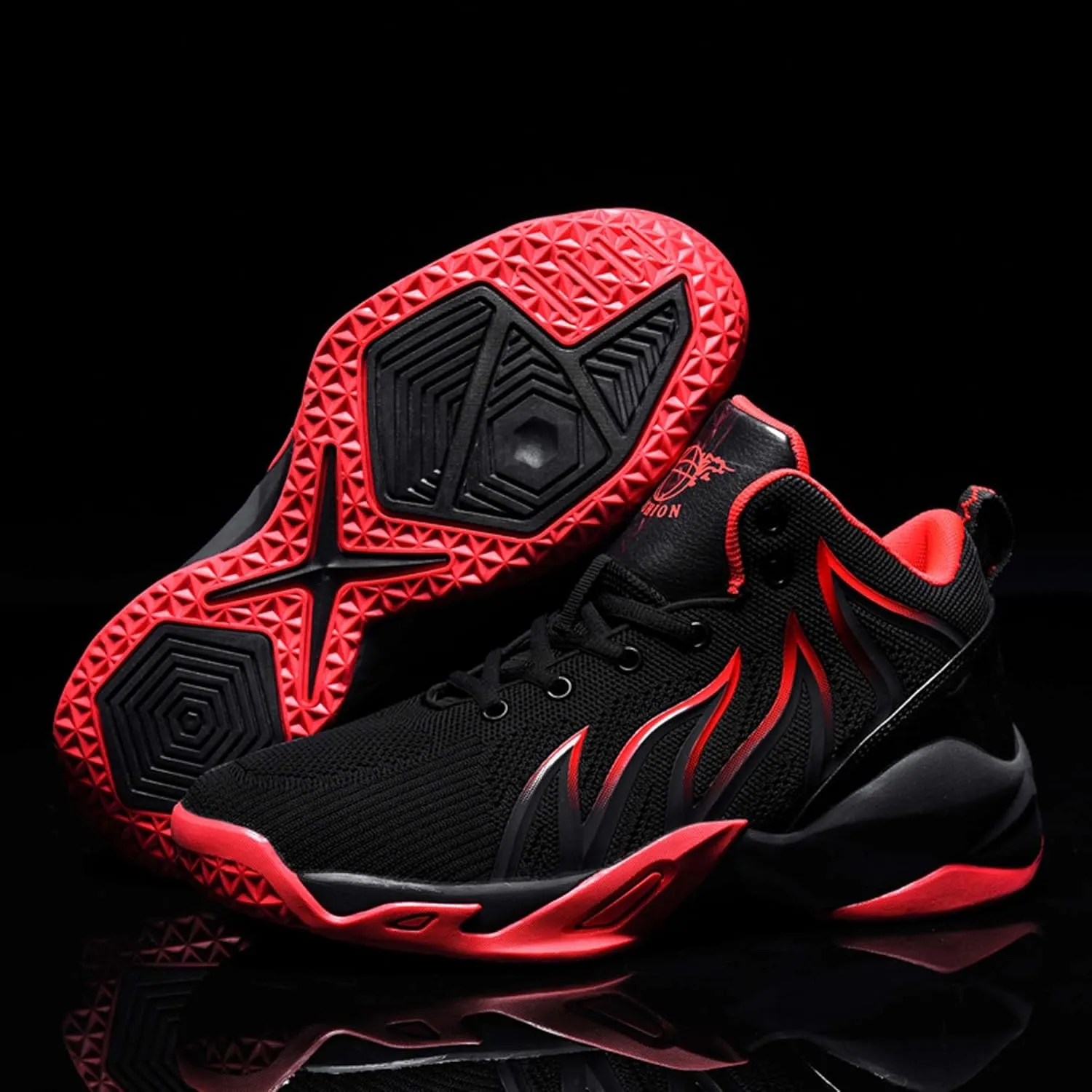 Men's Lightweight Basketball Shoes Fashion Breathable Sneakers Comfortable Anti-Slip Women's Basketball Shoes Anti-Slip Training Running Tennis Shoes Teenagers Street Basketball Sneakers