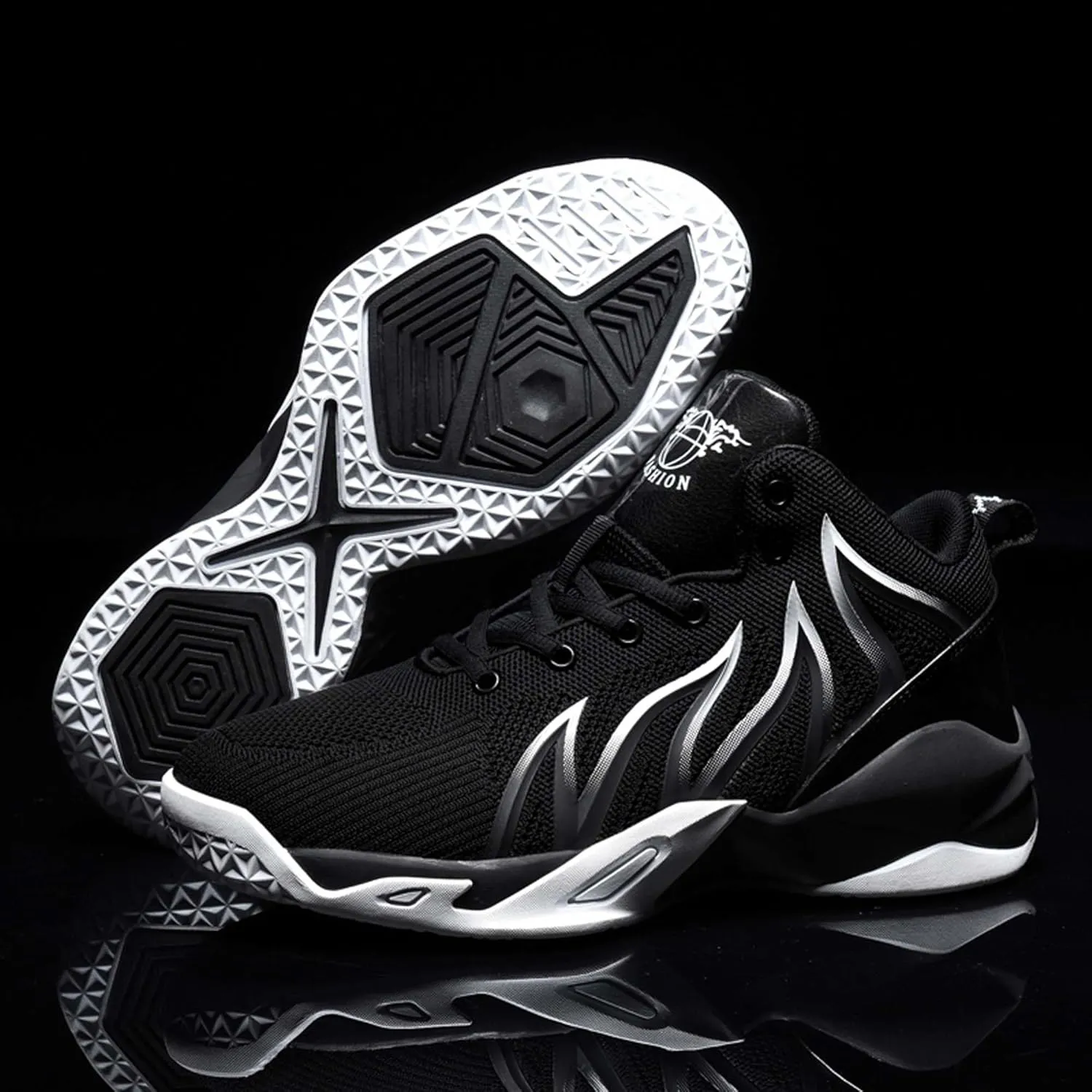 Men's Lightweight Basketball Shoes Fashion Breathable Sneakers Comfortable Anti-Slip Women's Basketball Shoes Anti-Slip Training Running Tennis Shoes Teenagers Street Basketball Sneakers